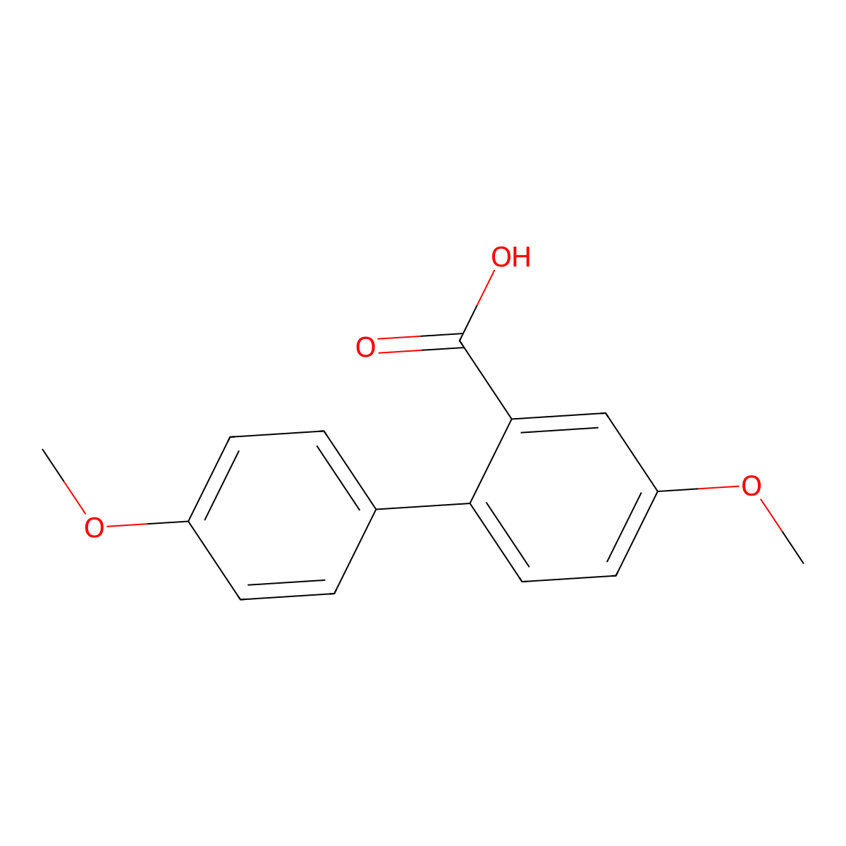 4,4'-Dimethoxy-biphenyl-2-carboxylic acid molecular structure, CAS 42523-25-1