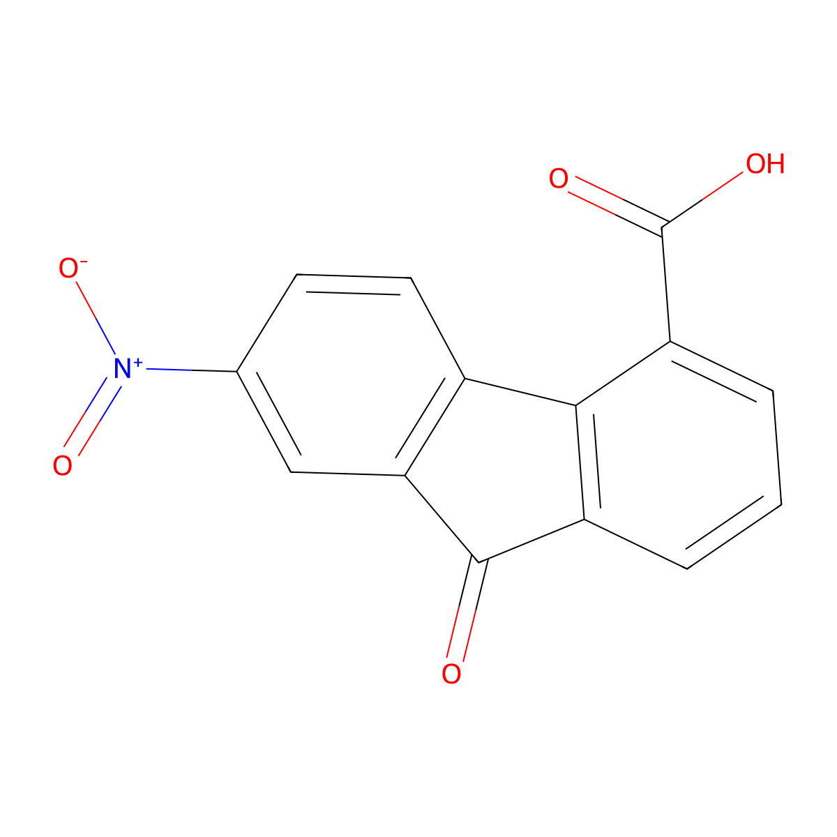 7-Nitro-9-oxo-4-fluorenecarboxylic acid molecular structure, CAS 42523-38-6