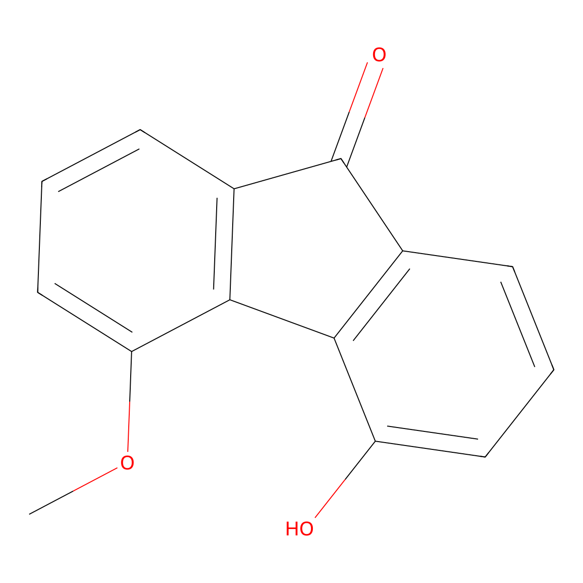 4-hydroxy-5-methoxy-9H-fluoren-9-one molecular structure, CAS 42523-47-7