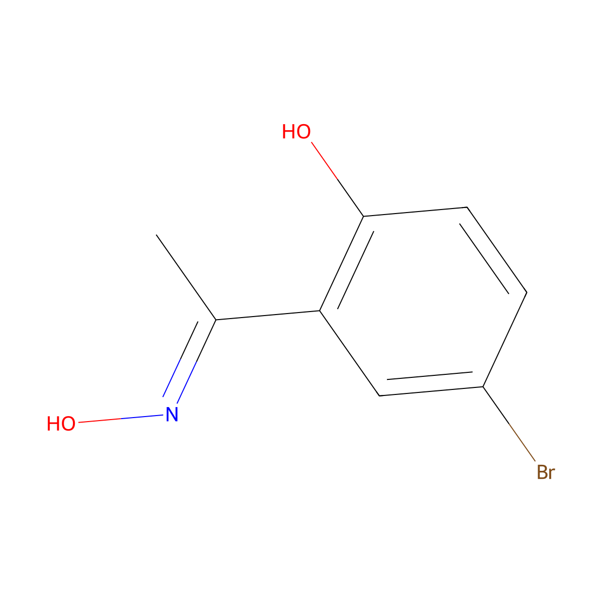 1-(5-Bromo-2-hydroxyphenyl)ethanone oxime molecular structure, CAS 42524-21-0