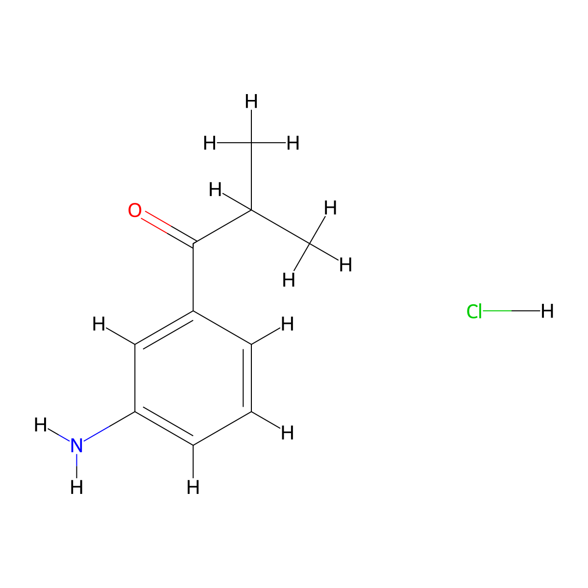 1-(3-Aminophenyl)-2-methylpropan-1-one hydrochloride molecular structure, CAS 42528-66-5