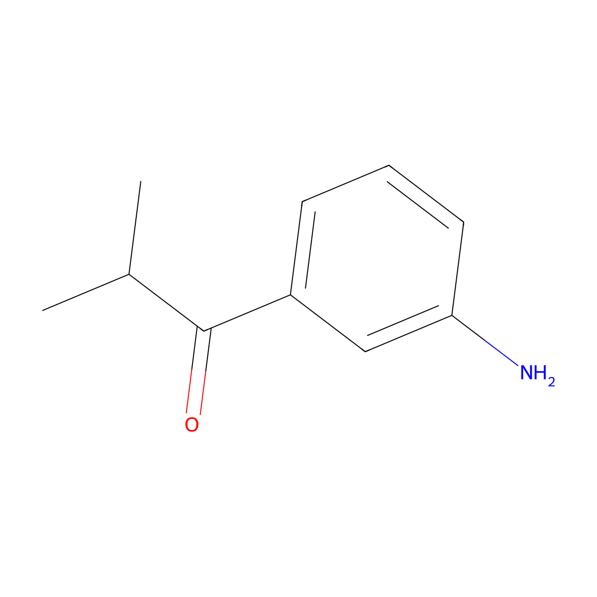 1-(3-Aminophenyl)-2-methylpropan-1-one molecular structure, CAS 42528-67-6