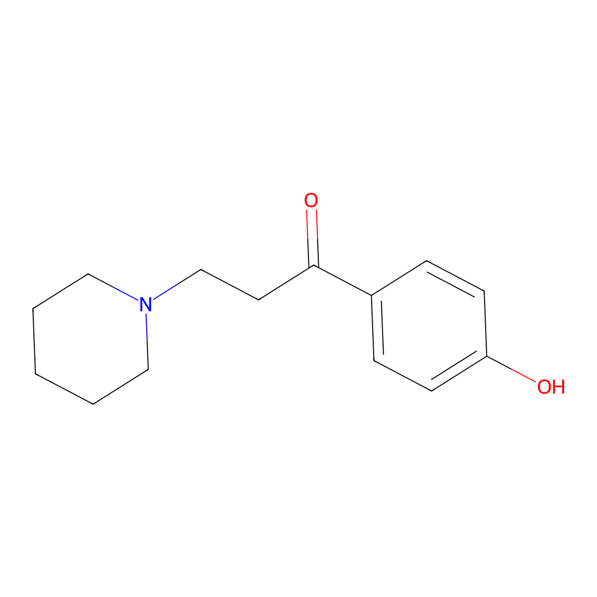1-(4-Hydroxyphenyl)-3-piperidin-1-ylpropan-1-one molecular structure, CAS 42528-76-7