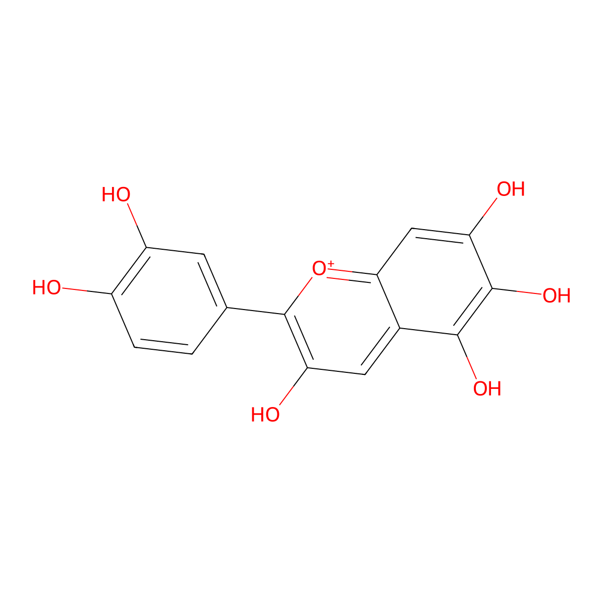 6-Hydroxycyanidin molecular structure, CAS 42529-06-6