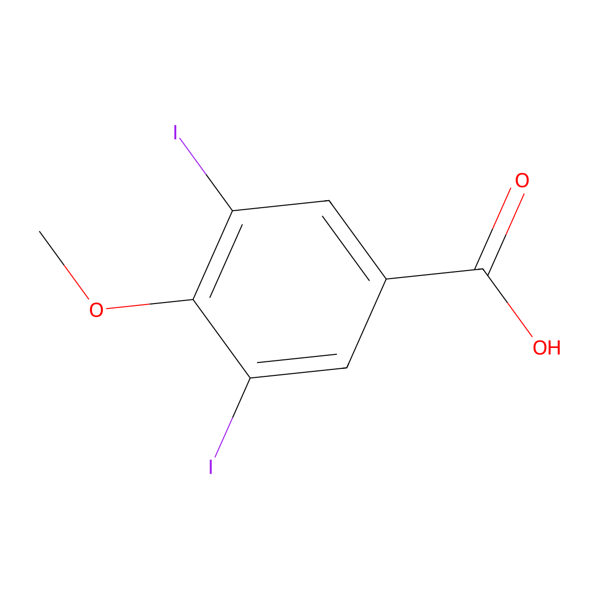 3,5-Diiodo-4-methoxybenzoic acid molecular structure, CAS 4253-11-6