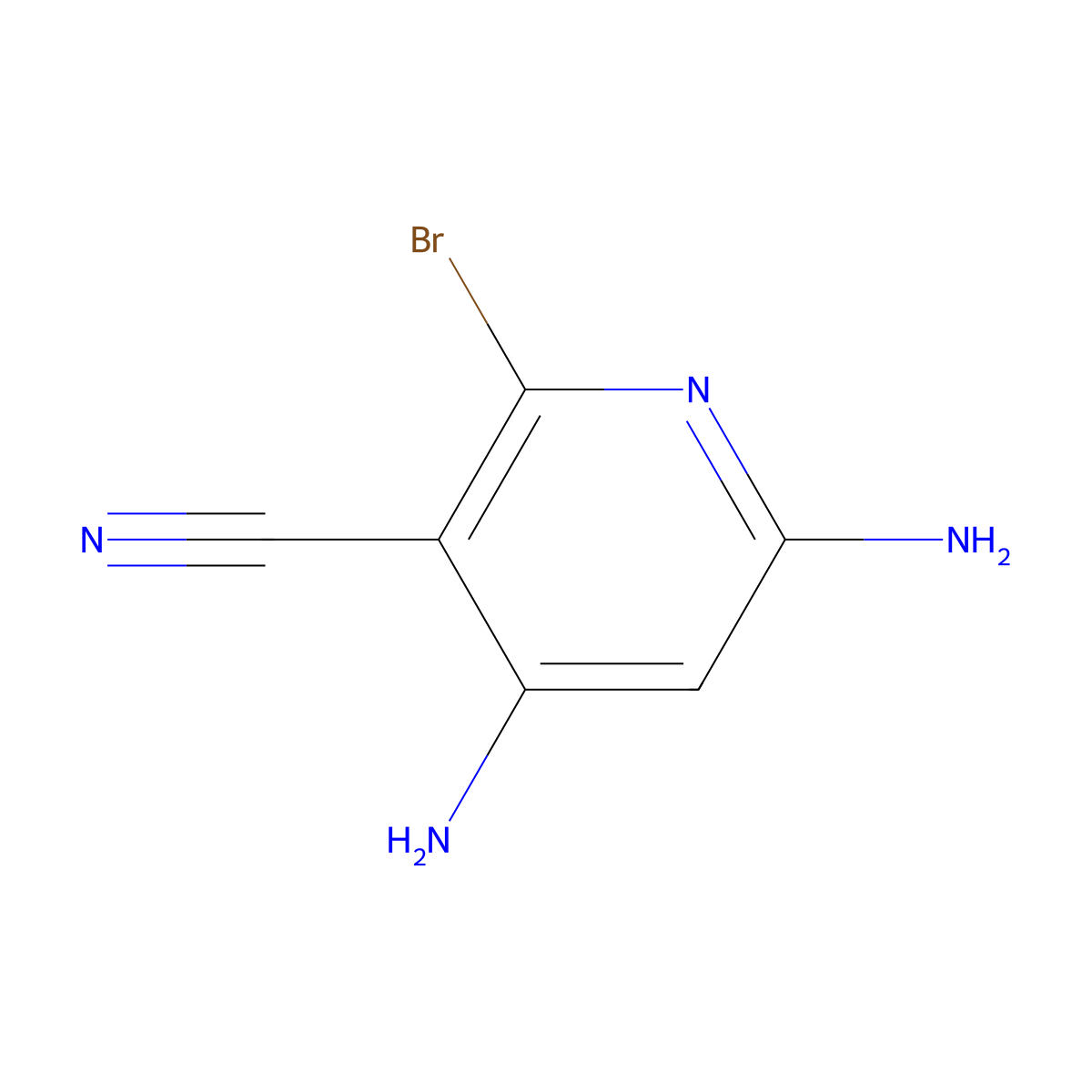 4,6-Diamino-2-bromo-3-pyridinecarbonitrile molecular structure, CAS 42530-03-0