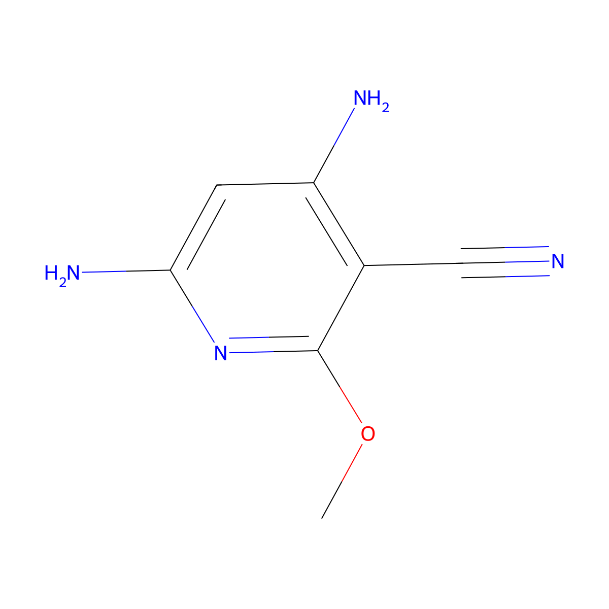 4,6-Diamino-2-methoxypyridine-3-carbonitrile molecular structure, CAS 42530-05-2