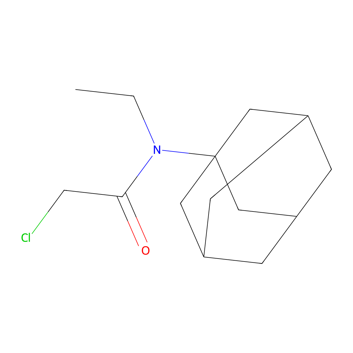 N-(adamantan-1-yl)-2-chloro-N-ethylacetamide molecular structure, CAS 42536-91-4