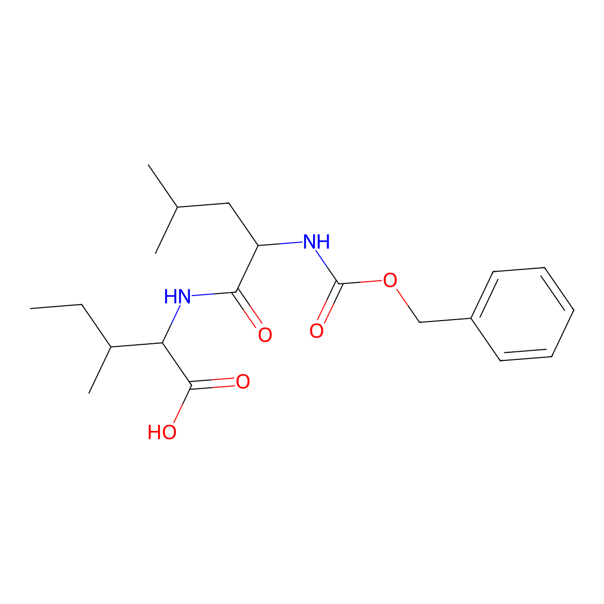 N-(N-((Phenylmethoxy)carbonyl)-L-leucyl)-L-isoleucine molecular structure, CAS 42537-96-2