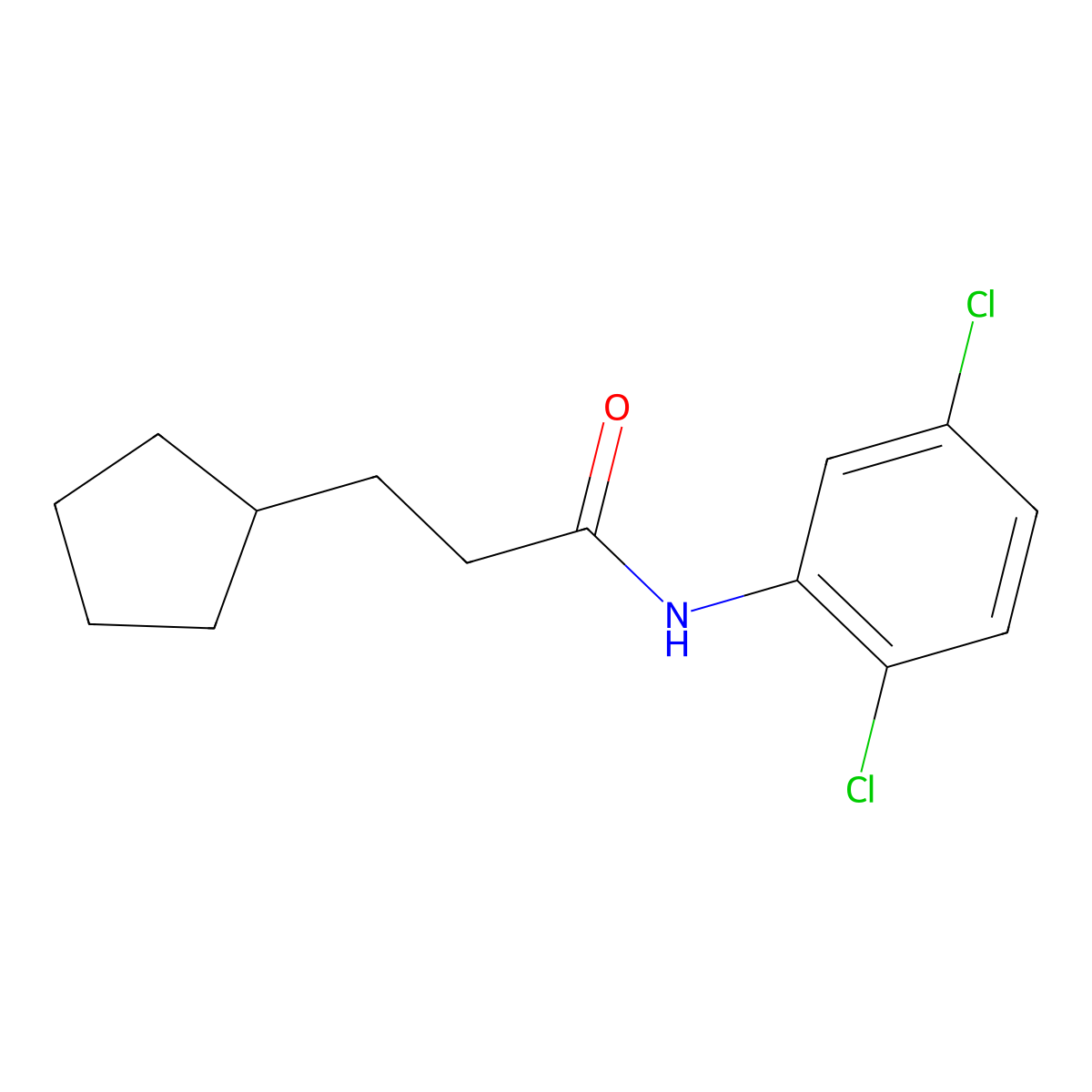3-cyclopentyl-N-(2,5-dichlorophenyl)propanamide molecular structure, CAS 425372-14-1