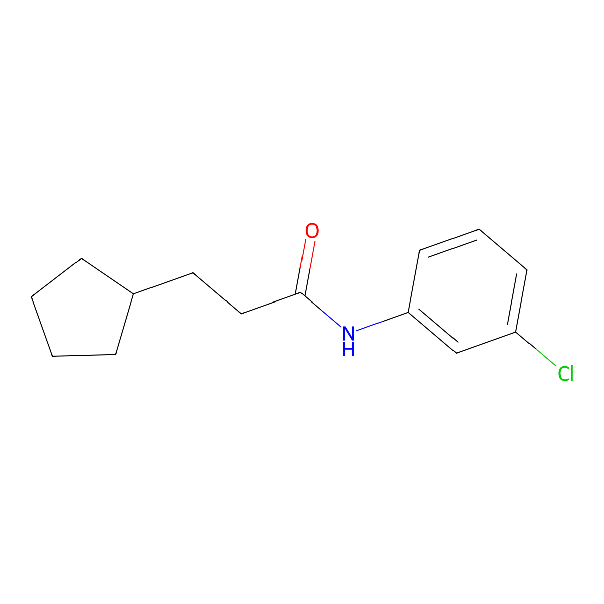 N-(3-chlorophenyl)-3-cyclopentylpropanamide molecular structure, CAS 425372-16-3