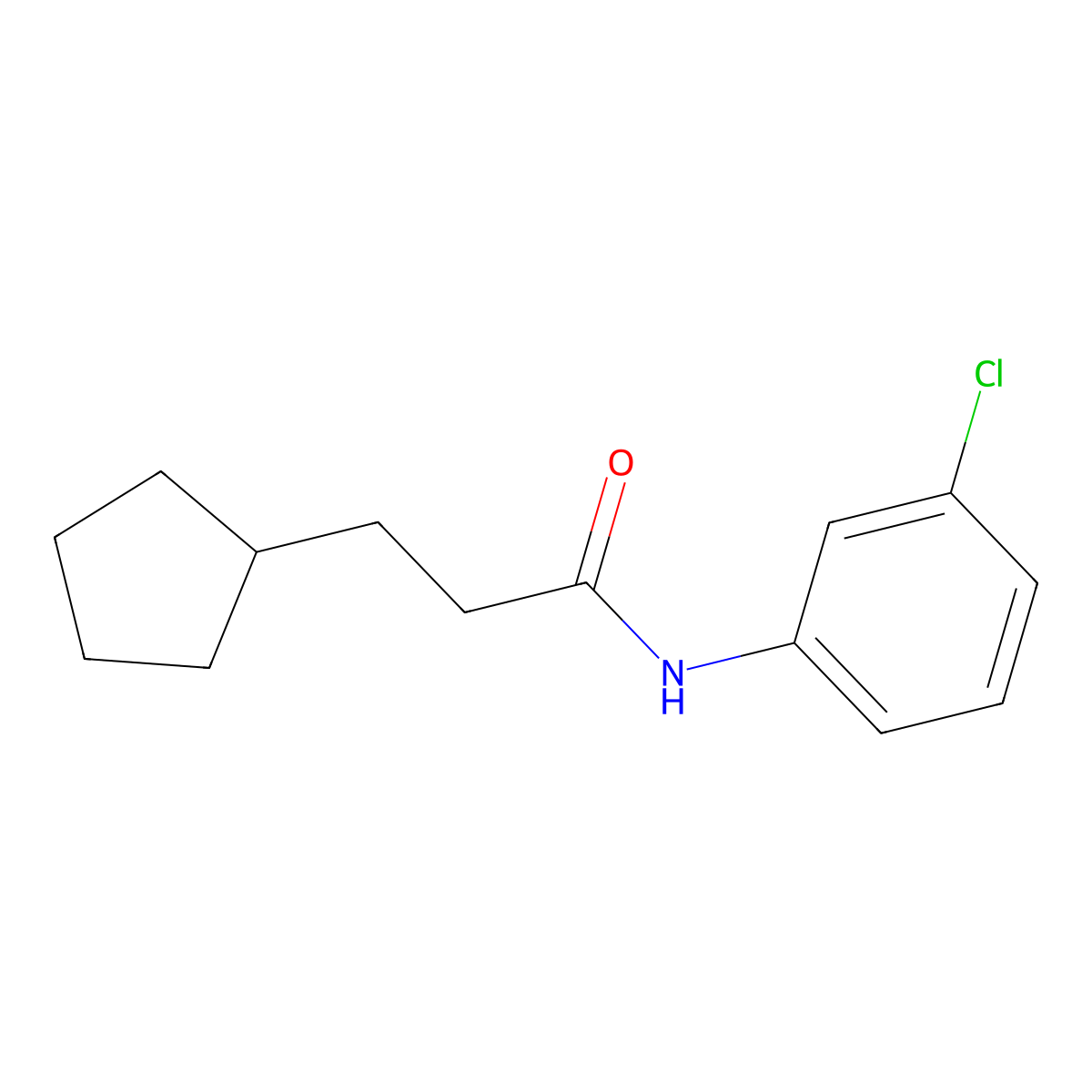 N-(3-chlorophenyl)-3-cyclopentylpropanamide molecular structure, CAS 425372-16-3