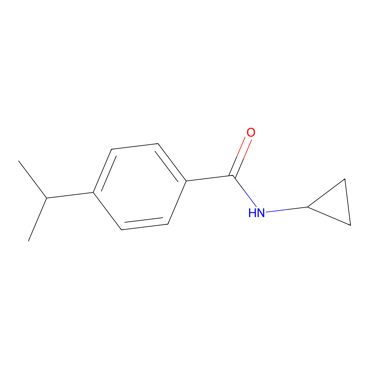 N-cyclopropyl-4-(propan-2-yl)benzamide molecular structure, CAS 425372-26-5