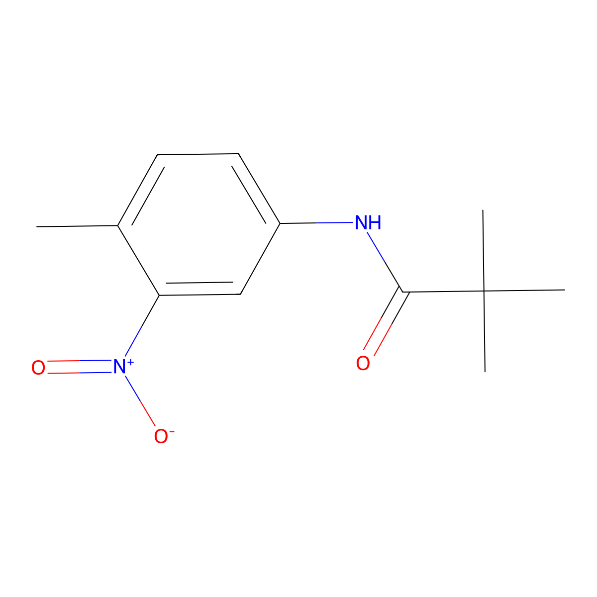 2,2-dimethyl-N-(4-methyl-3-nitrophenyl)propanamide molecular structure, CAS 425372-38-9