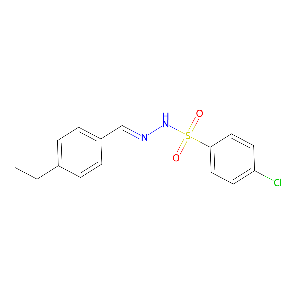4-Chlorobenzenesulfonic acid 2-[(4-ethylphenyl)methylene]hydrazide molecular structure, CAS 425372-71-0