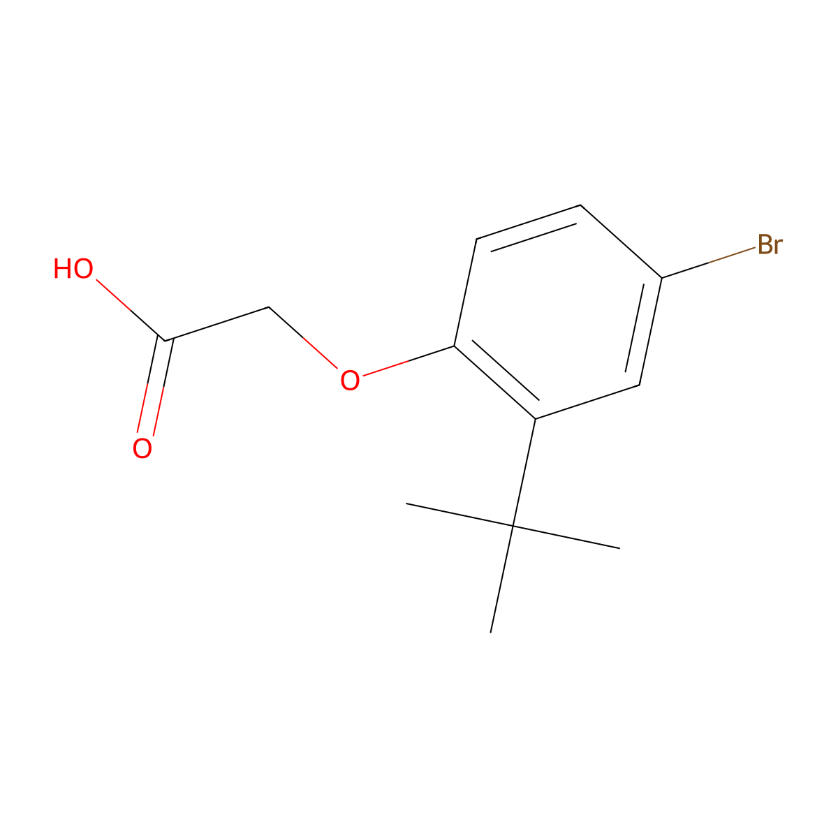 2-[4-Bromo-2-(tert-butyl)phenoxy]acetic acid molecular structure, CAS 425372-86-7