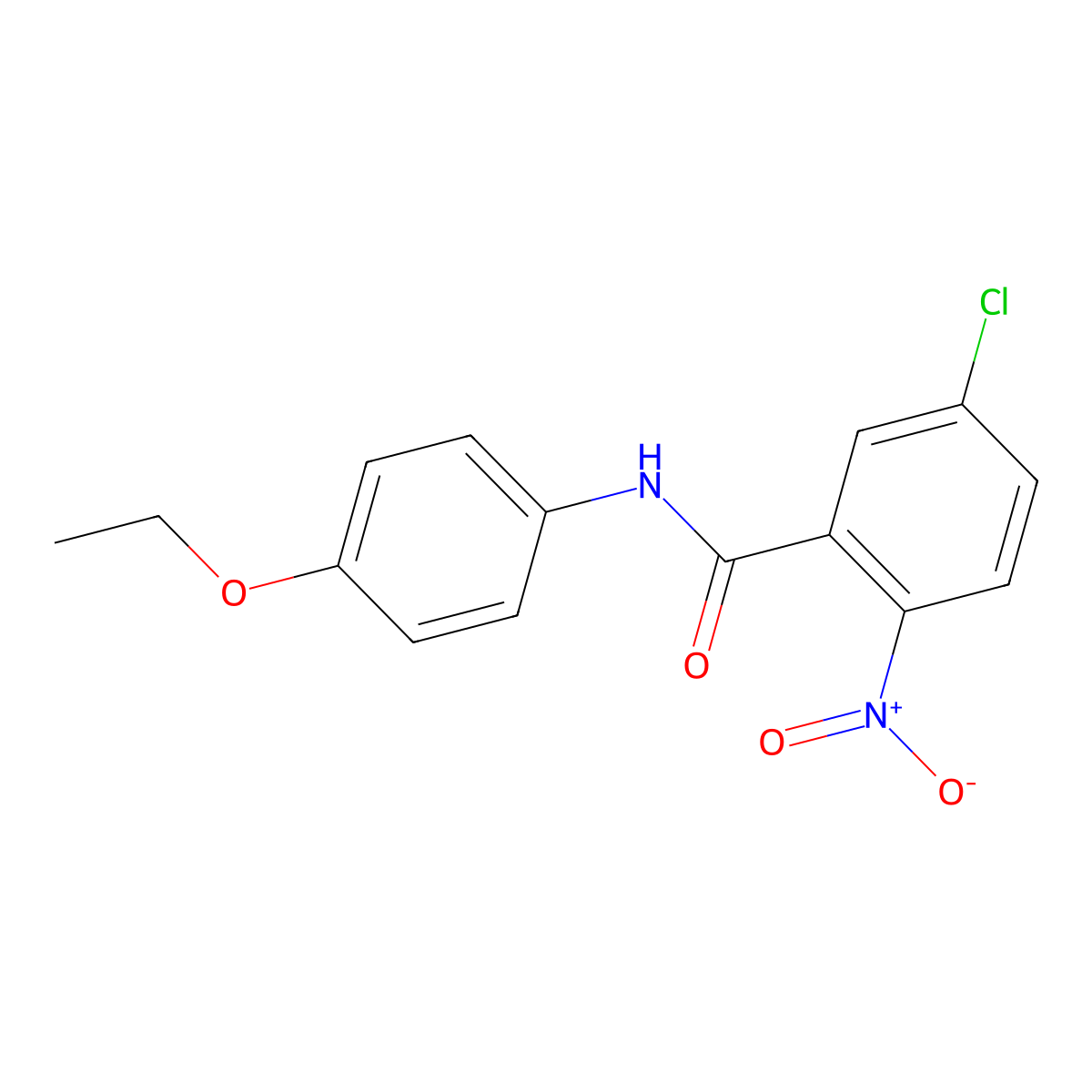 5-chloro-N-(4-ethoxyphenyl)-2-nitrobenzamide molecular structure, CAS 425372-93-6