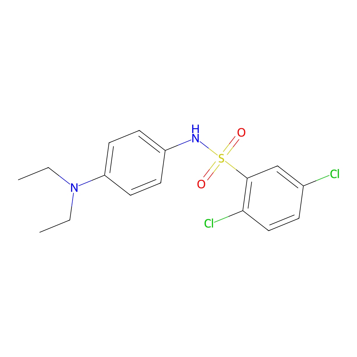 2,5-dichloro-N-[4-(diethylamino)phenyl]benzenesulfonamide molecular structure, CAS 425372-94-7