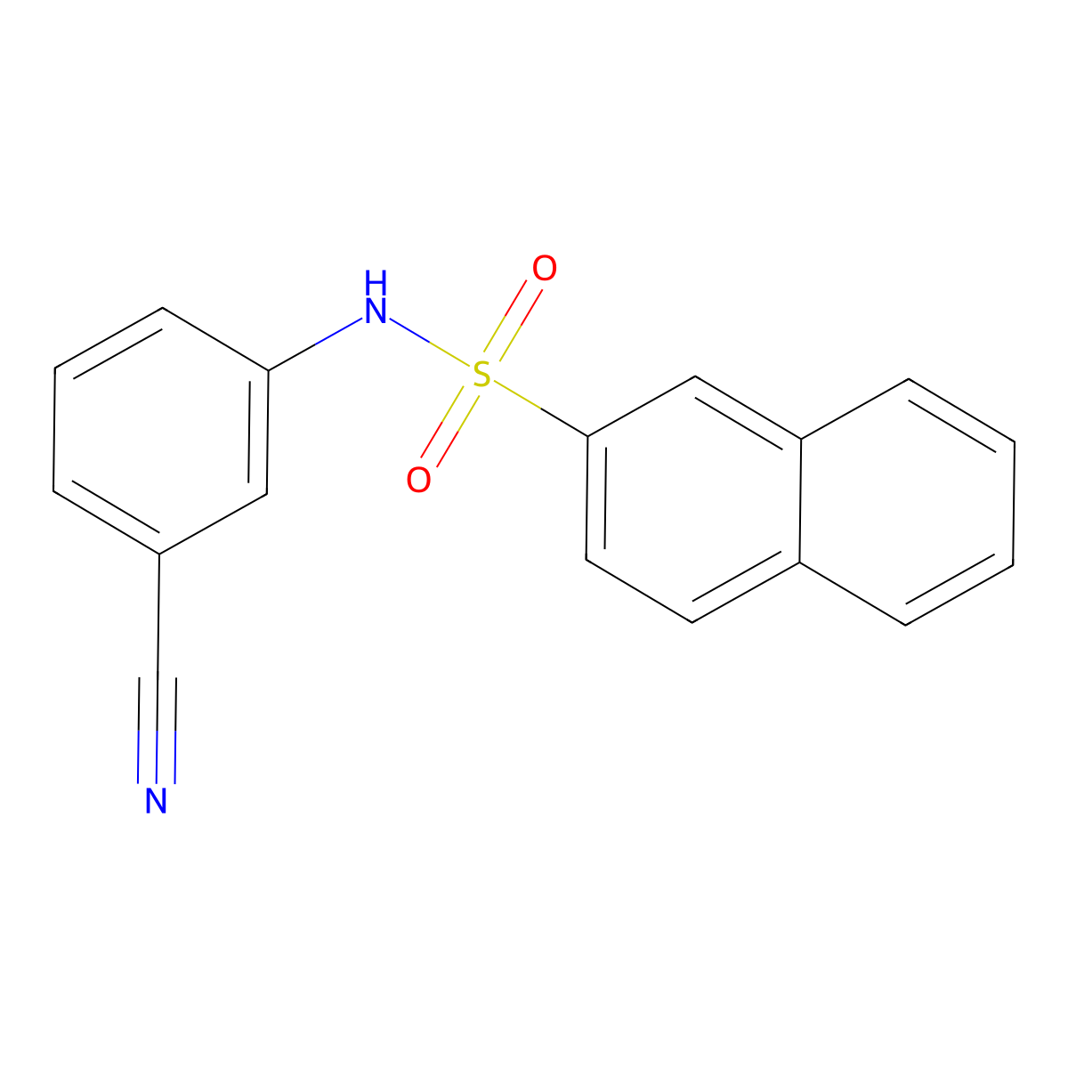 N-(3-cyanophenyl)naphthalene-2-sulfonamide molecular structure, CAS 425373-01-9