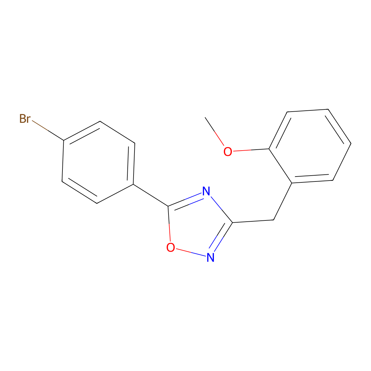 5-(4-Bromophenyl)-3-(2-methoxybenzyl)-1,2,4-oxadiazole molecular structure, CAS 425373-49-5