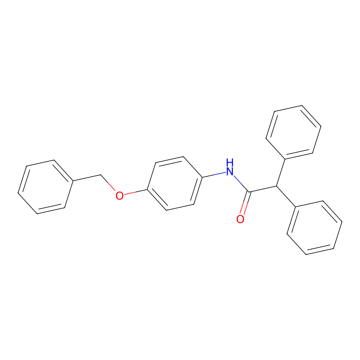 2,2-diphenyl-N-(4-phenylmethoxyphenyl)acetamide molecular structure, CAS 425373-91-7