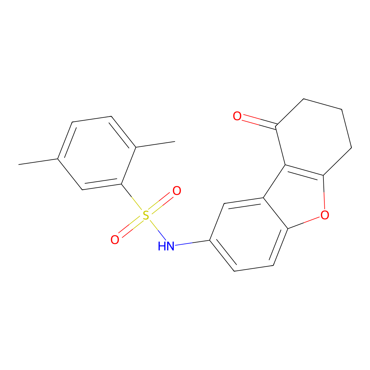 2,5-dimethyl-N-(9-oxo-7,8-dihydro-6H-dibenzofuran-2-yl)benzenesulfonamide molecular structure, CAS 425374-00-1