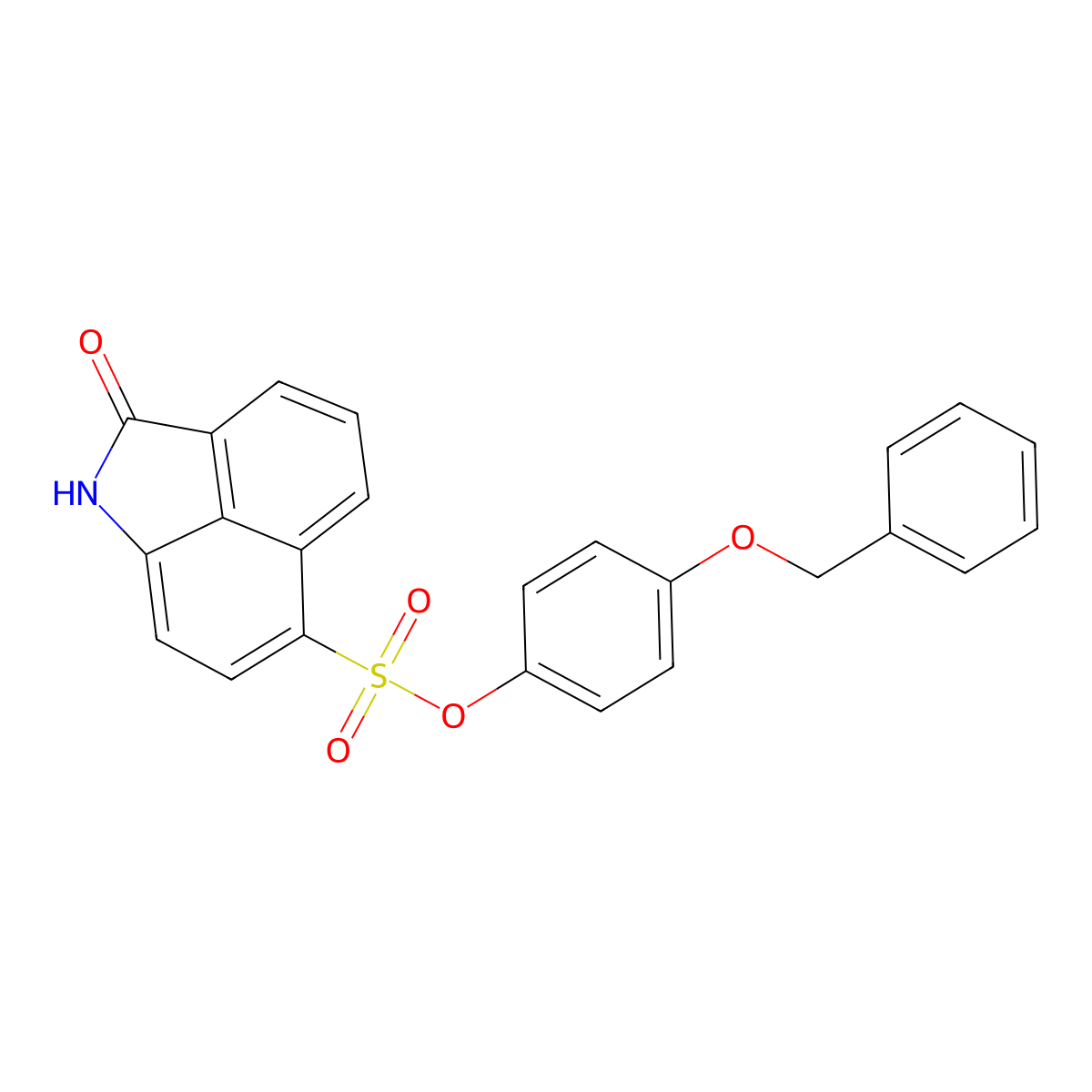 4-(Benzyloxy)phenyl 2-oxo-1,2-dihydrobenzo[cd]indole-6-sulfonate molecular structure, CAS 425374-63-6
