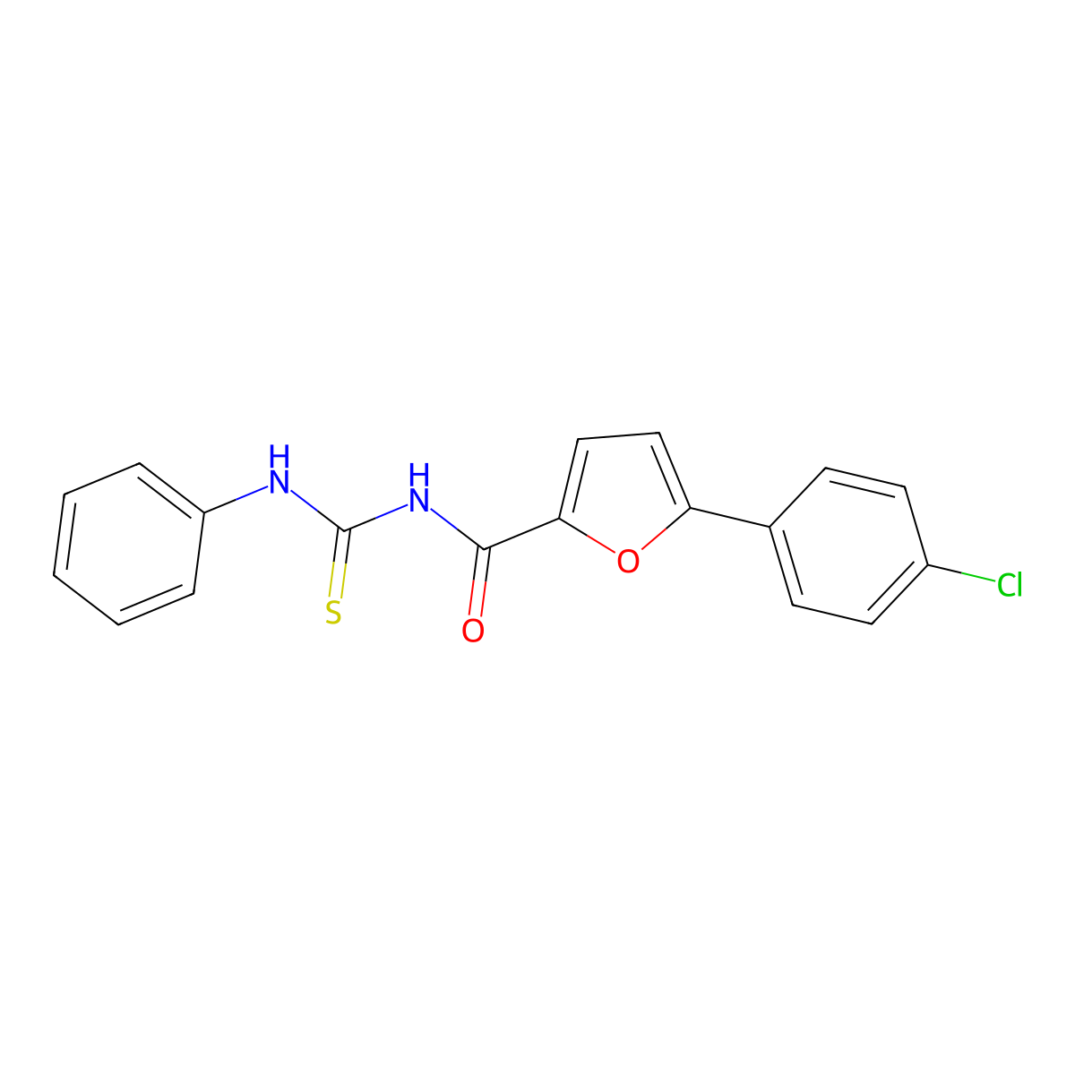 5-(4-chlorophenyl)-N-(phenylcarbamothioyl)furan-2-carboxamide molecular structure, CAS 425374-71-6