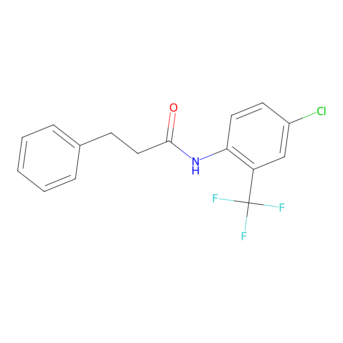 N-[4-chloro-2-(trifluoromethyl)phenyl]-3-phenylpropanamide molecular structure, CAS 425375-02-6