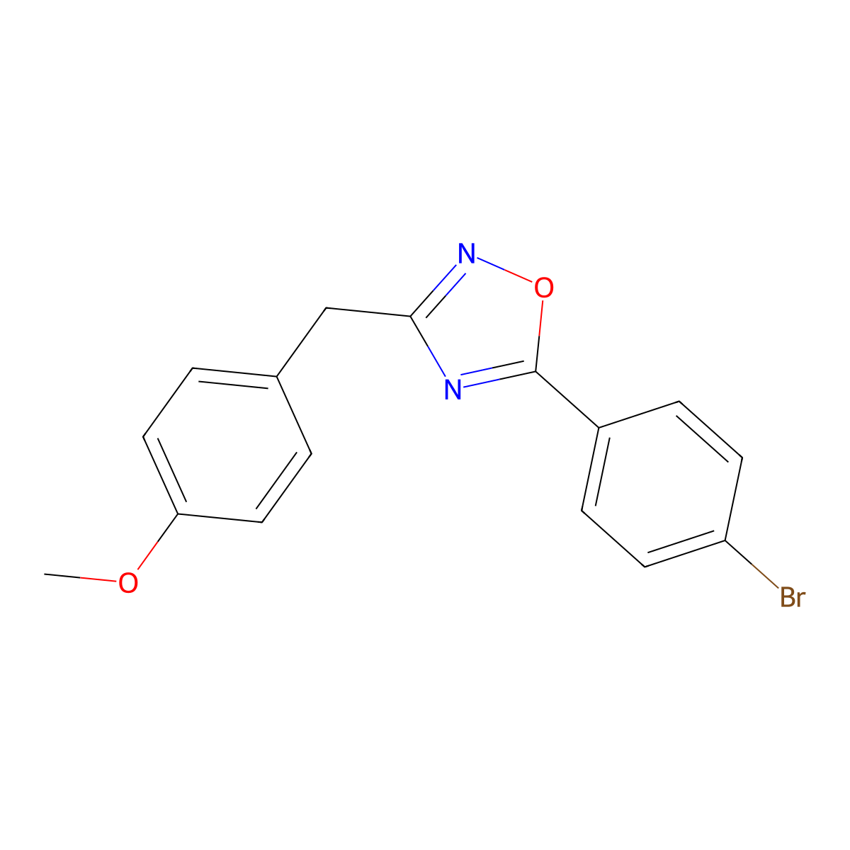 5-(4-Bromophenyl)-3-(4-methoxybenzyl)-1,2,4-oxadiazole molecular structure, CAS 425375-03-7