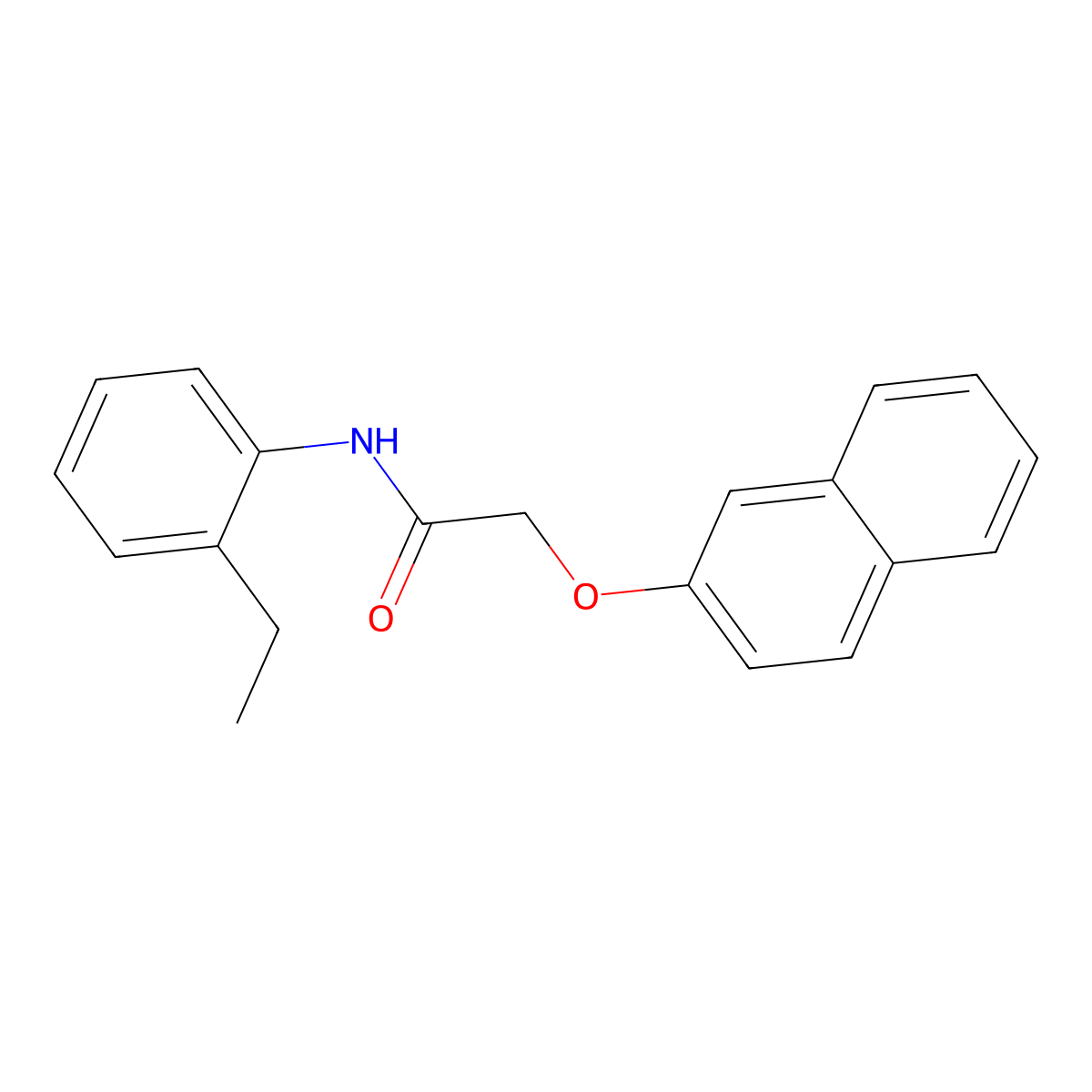N-(2-ethylphenyl)-2-(2-naphthyloxy)acetamide molecular structure, CAS 425375-19-5