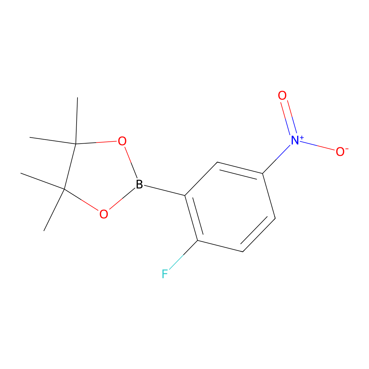 2-Fluoro-5-nitrophenylboronic acid, pinacol ester molecular structure, CAS 425378-68-3