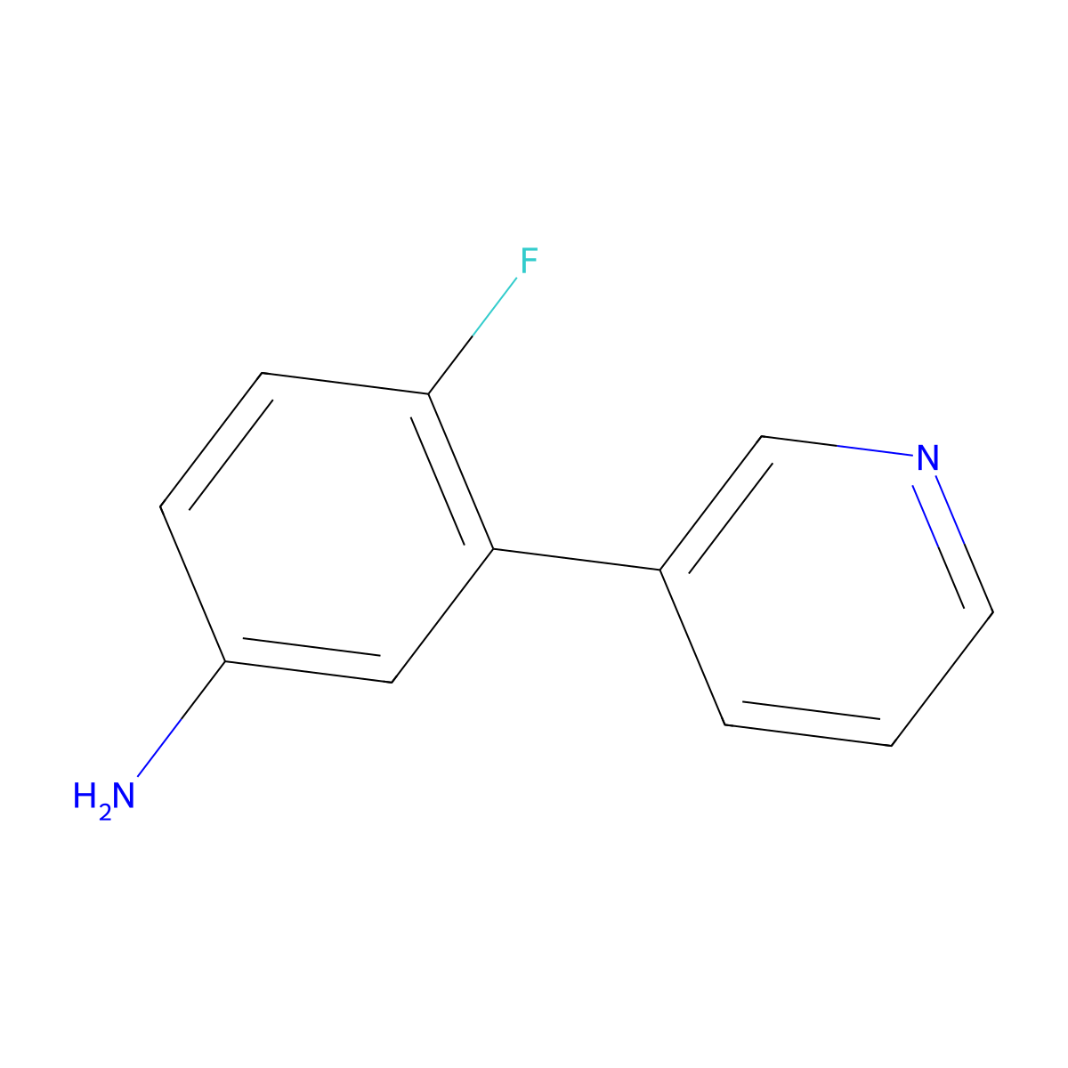 4-Fluoro-3-(pyridin-3-yl)aniline molecular structure, CAS 425378-77-4