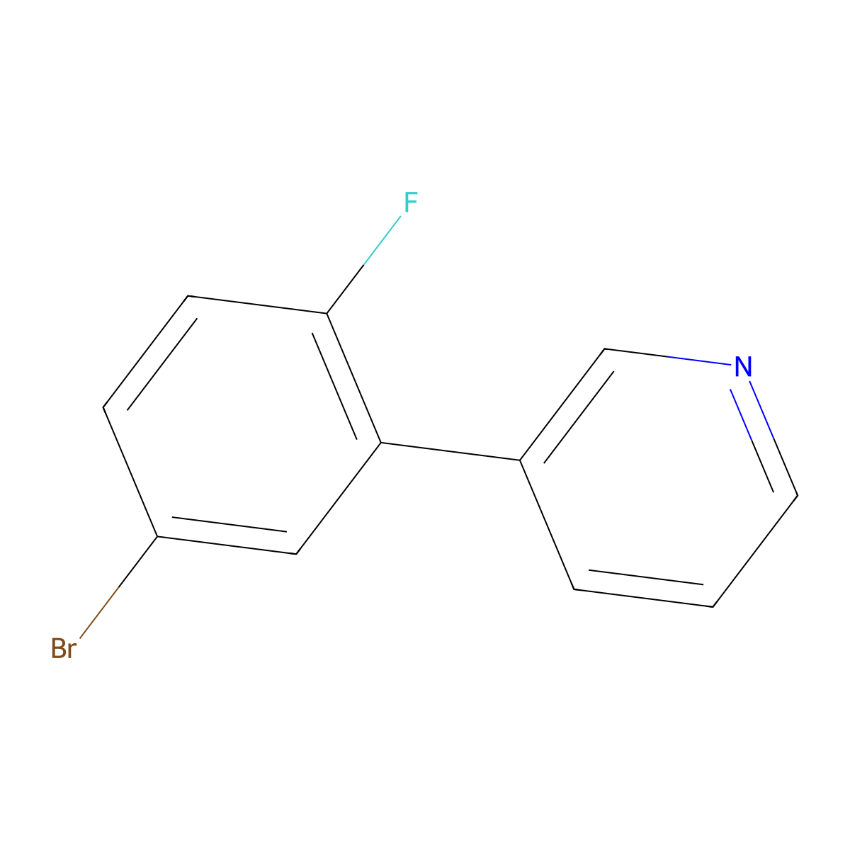 3-(5-Bromo-2-fluorophenyl)pyridine molecular structure, CAS 425378-78-5