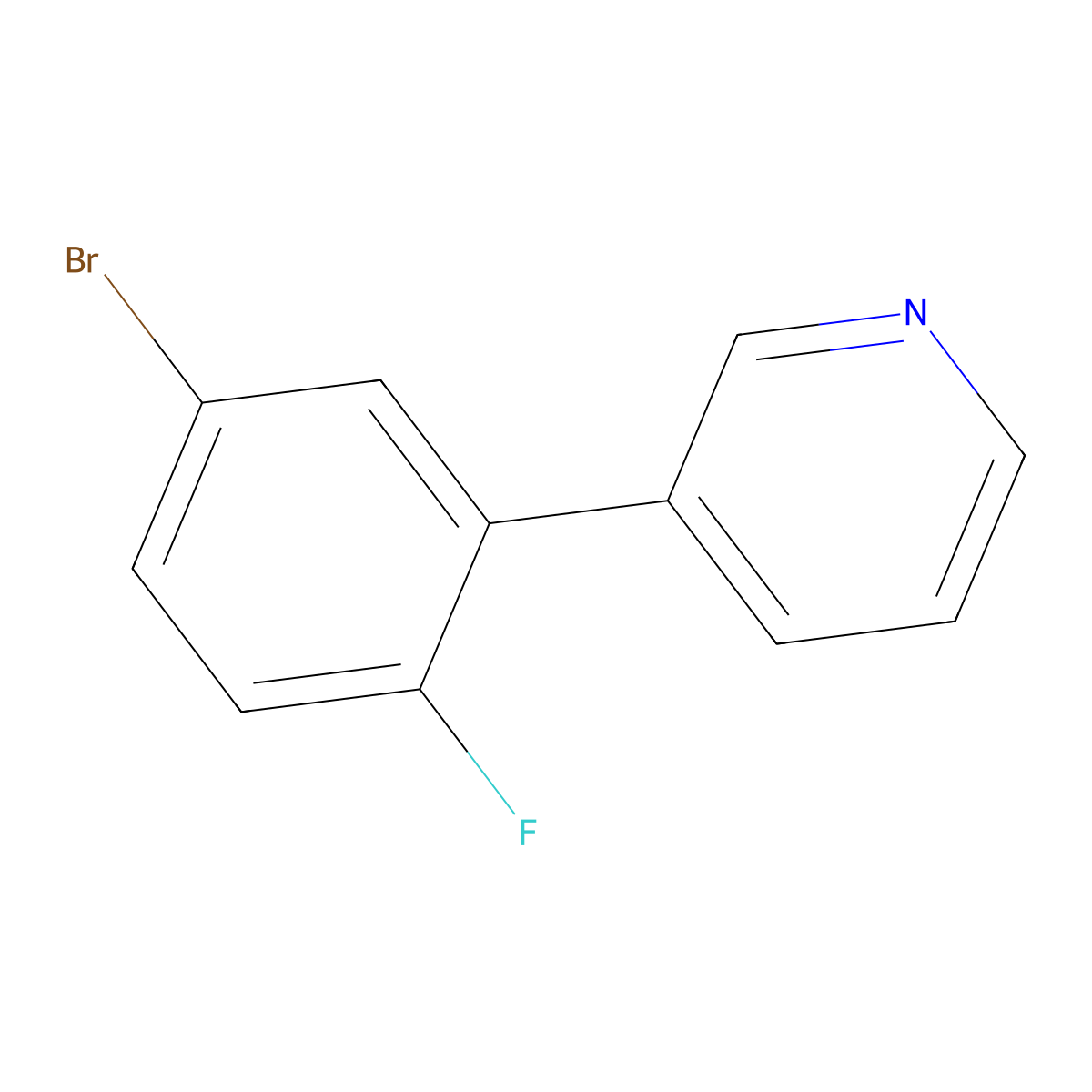 3-(5-Bromo-2-fluorophenyl)pyridine molecular structure, CAS 425378-78-5