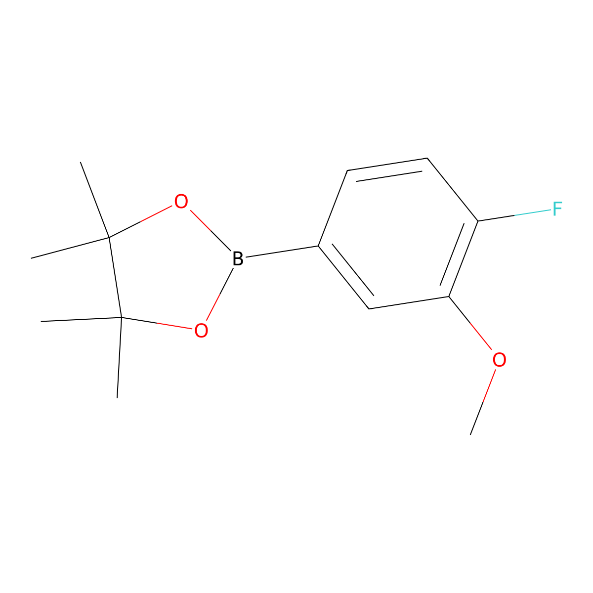 2-(4-Fluoro-3-methoxyphenyl)-4,4,5,5-tetramethyl-1,3,2-dioxaborolane molecular structure, CAS 425378-85-4