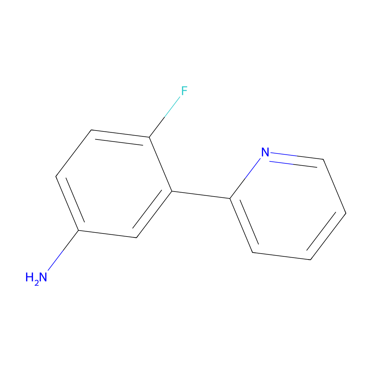4-Fluoro-3-(pyridin-2-yl)aniline molecular structure, CAS 425379-05-1