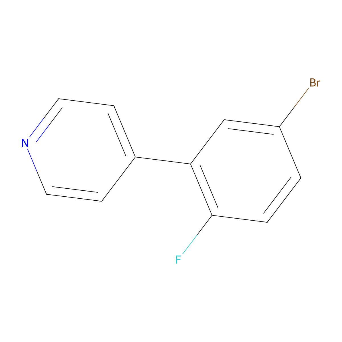 4-(5-Bromo-2-fluorophenyl)pyridine molecular structure, CAS 425379-13-1