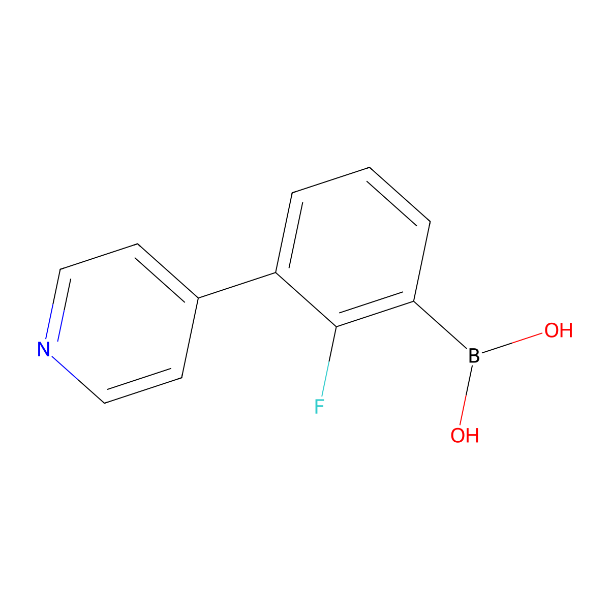 [2-Fluoro-3-(pyridin-4-yl)phenyl]boronic acid molecular structure, CAS 425379-23-3