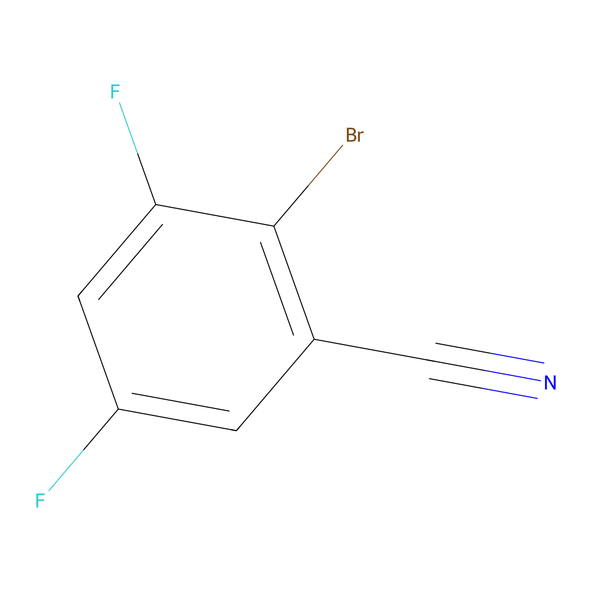 2-Bromo-3,5-difluorobenzonitrile molecular structure, CAS 425379-37-9