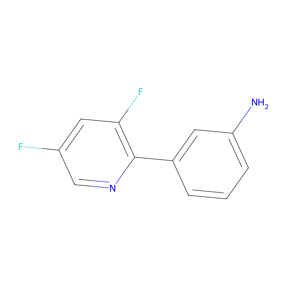 3-(3,5-Difluoro-2-pyridinyl)benzenamine molecular structure, CAS 425379-65-3