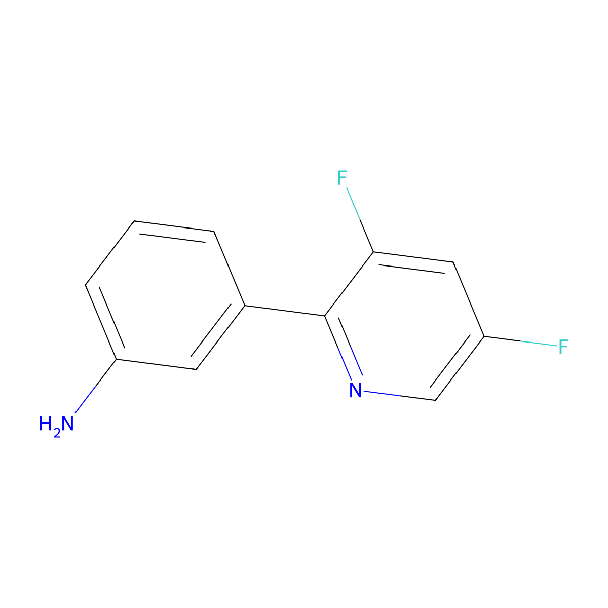 3-(3,5-Difluoro-2-pyridinyl)benzenamine molecular structure, CAS 425379-65-3