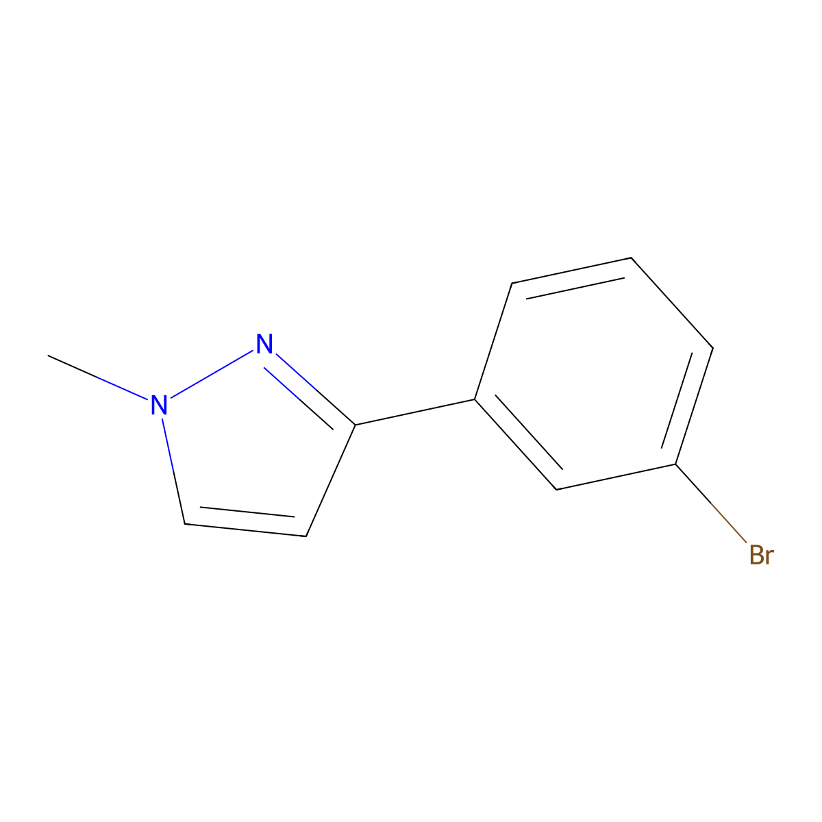 3-(3-Bromophenyl)-1-methyl-1H-pyrazole molecular structure, CAS 425379-68-6