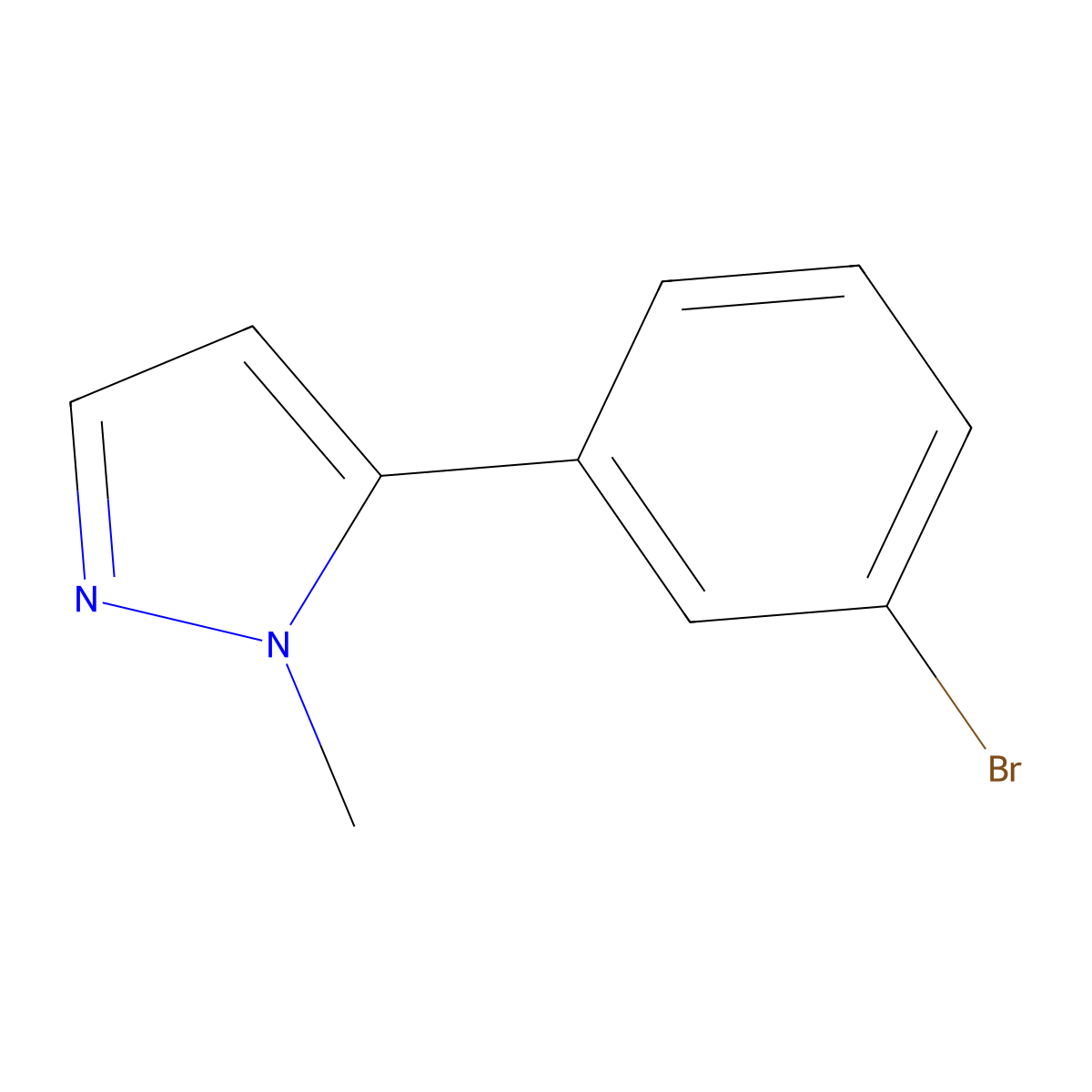 5-(3-bromophenyl)-1-methyl-1H-pyrazole molecular structure, CAS 425379-69-7