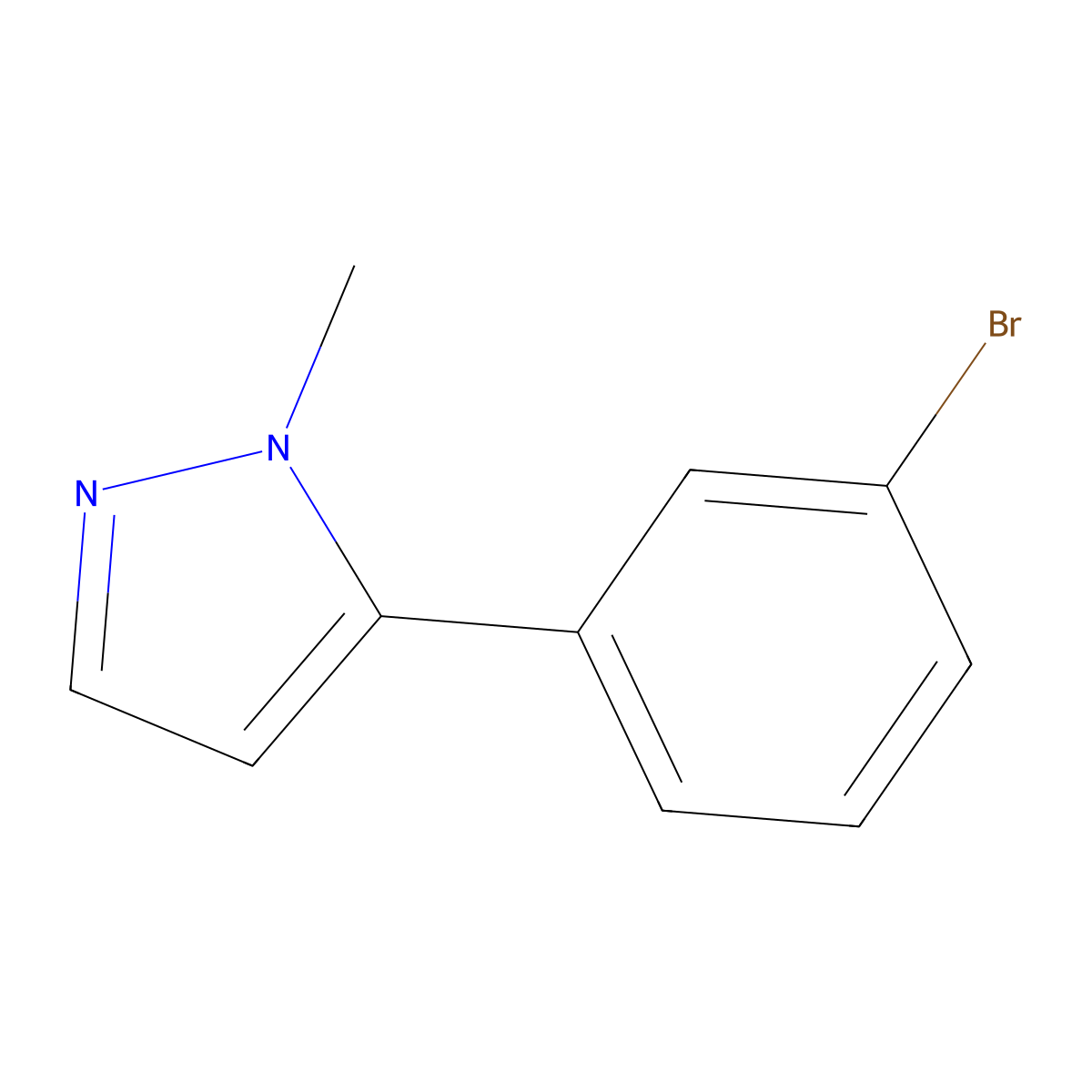 5-(3-bromophenyl)-1-methyl-1H-pyrazole molecular structure, CAS 425379-69-7