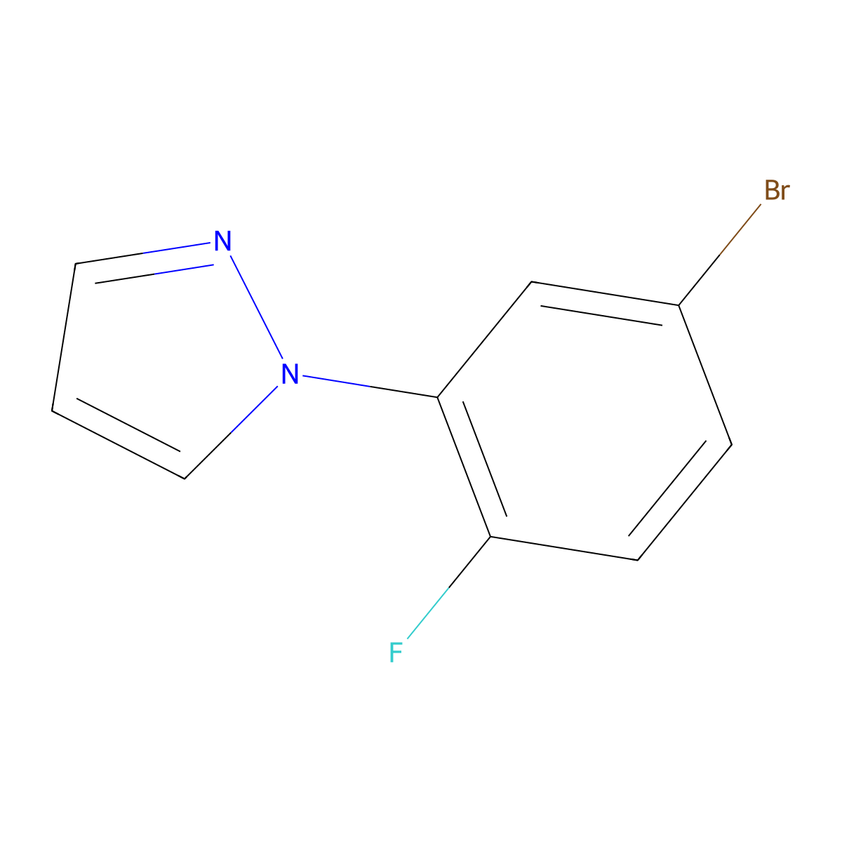 1-(5-Bromo-2-fluorophenyl)-1h-pyrazole molecular structure, CAS 425379-95-9