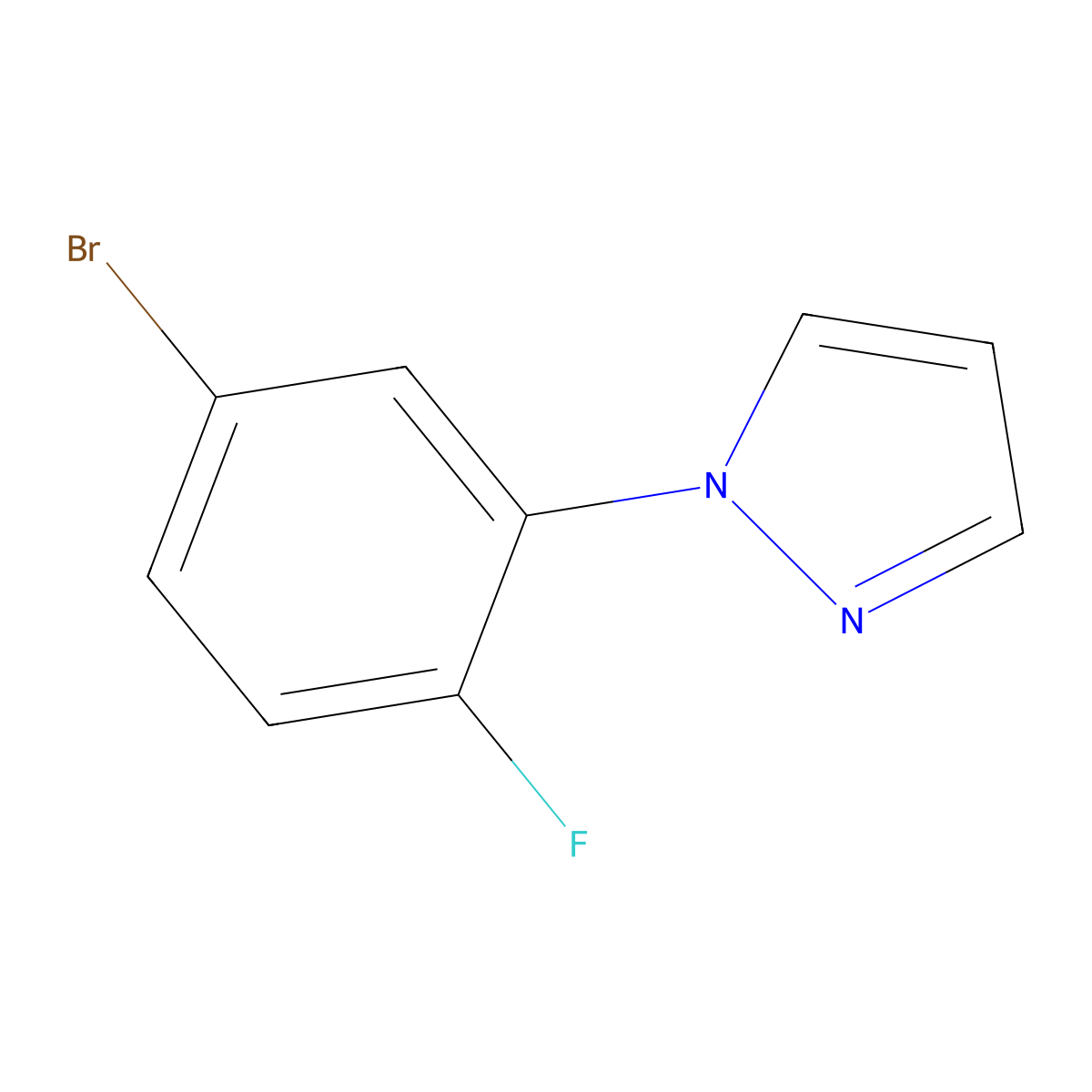 1-(5-Bromo-2-fluorophenyl)-1h-pyrazole molecular structure, CAS 425379-95-9