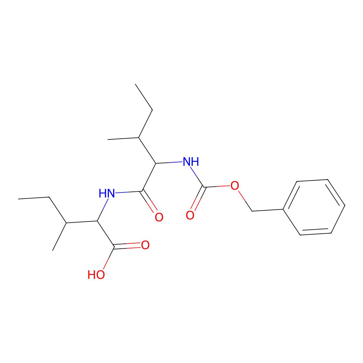 (2S,3S)-2-((2S,3S)-2-(((Benzyloxy)carbonyl)amino)-3-methylpentanamido)-3-methylpentanoic acid molecular structure, CAS 42538-01-2