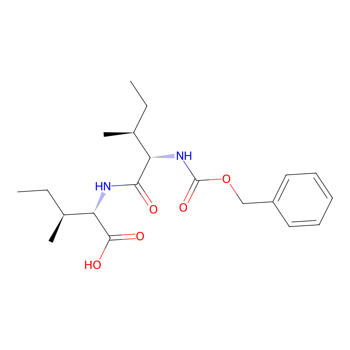 (2S,3S)-2-((2S,3S)-2-(((Benzyloxy)carbonyl)amino)-3-methylpentanamido)-3-methylpentanoic acid molecular structure, CAS 42538-01-2