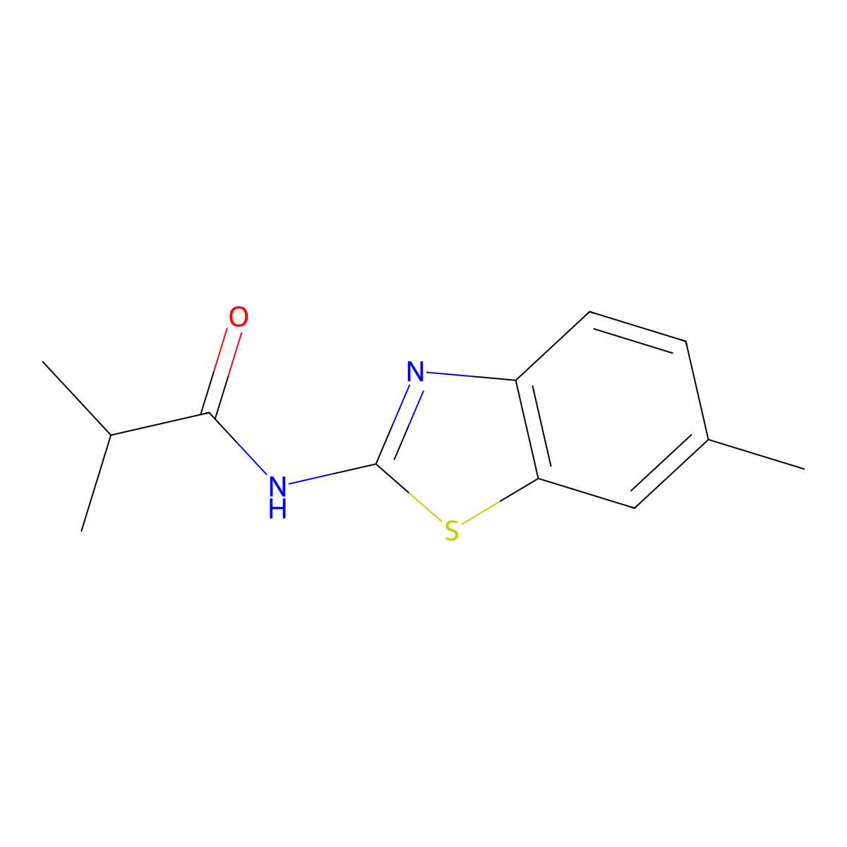 2-methyl-N-(6-methyl-1,3-benzothiazol-2-yl)propanamide molecular structure, CAS 425388-49-4